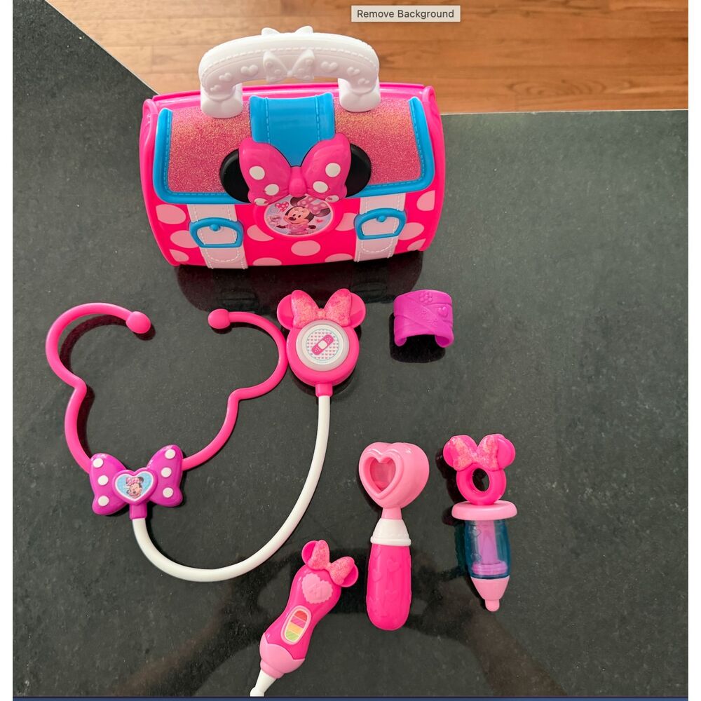 Disney Junior Minnie Mouse Bow-Care Doctor Bag Set Just Play Pretend Play Kit